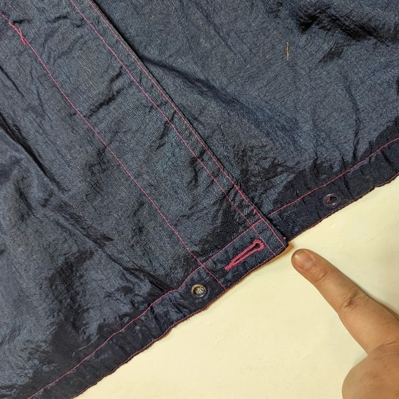 Vintage 80s Nuage Multicolour Navy Yellow Pink Wind Breaker Jacket Size 44 3XL - Picture 12 of 16